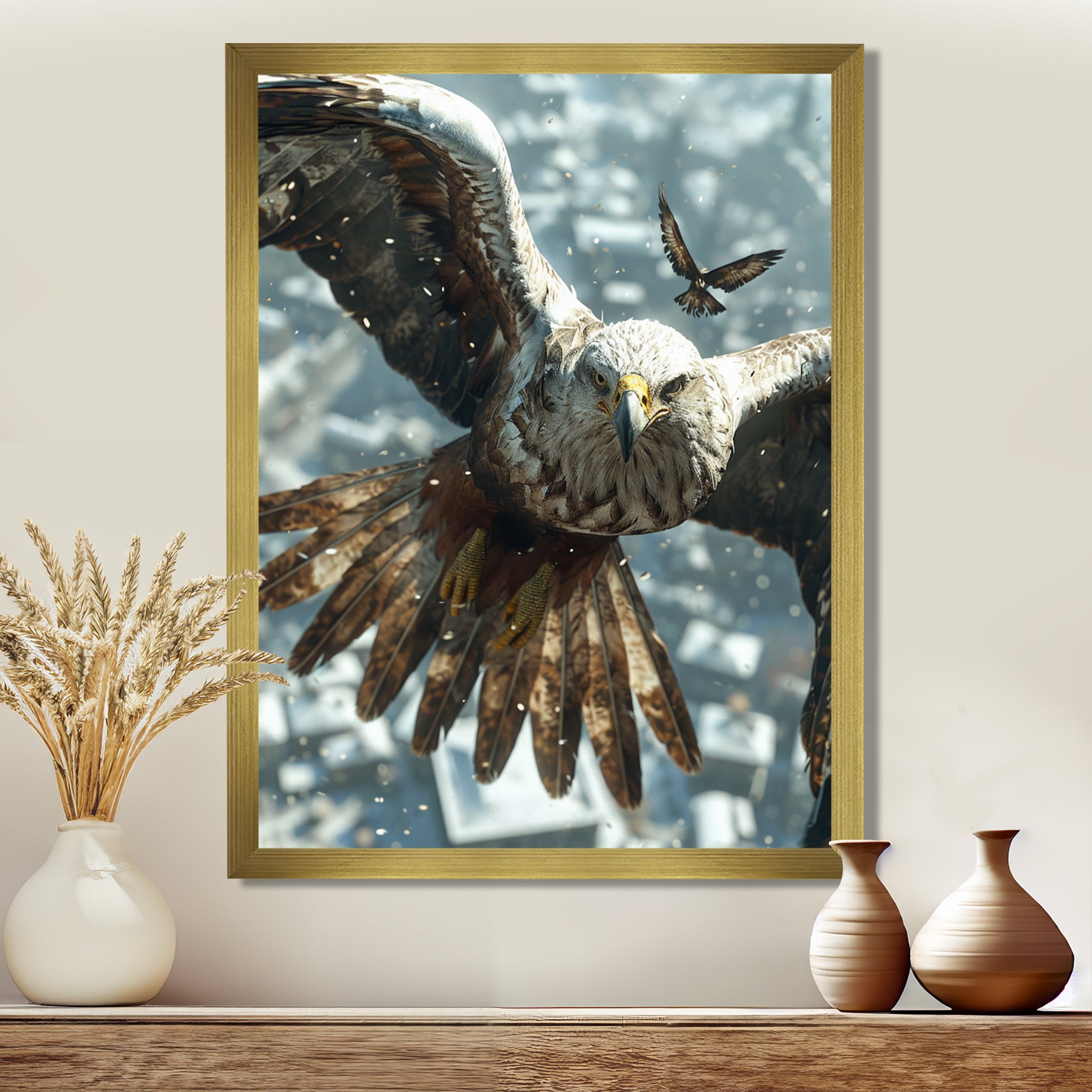 Majestic Eagle Roaming The Winter Sky - Eagle Wall Decor