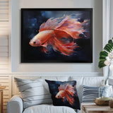 Vibrant Red Betta Fish Majestic Tail - Orange Fish Wall Art