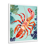 Deep Sea Lobster Retro Illustration - Lobster Large Canvas Wall Art