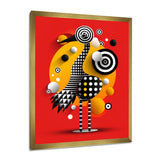 Retro Abstract Flamingo Graphic Geometrics - Flamingo Living Room Wall Art