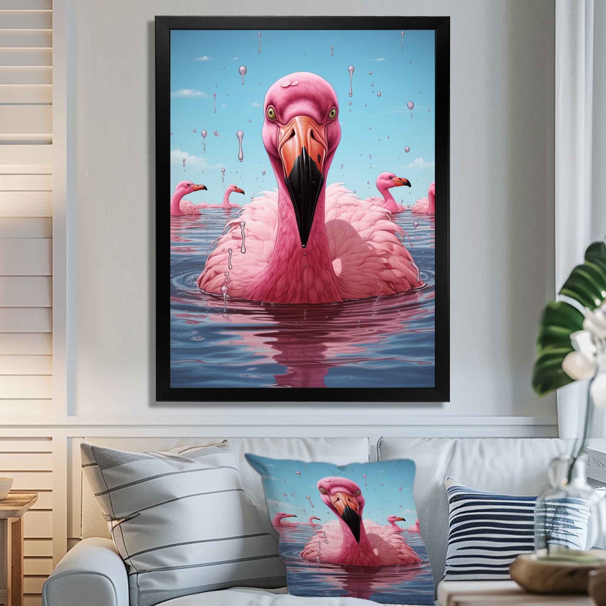 Pink Flamingo Family Celebration - Flamingo Wall Decor