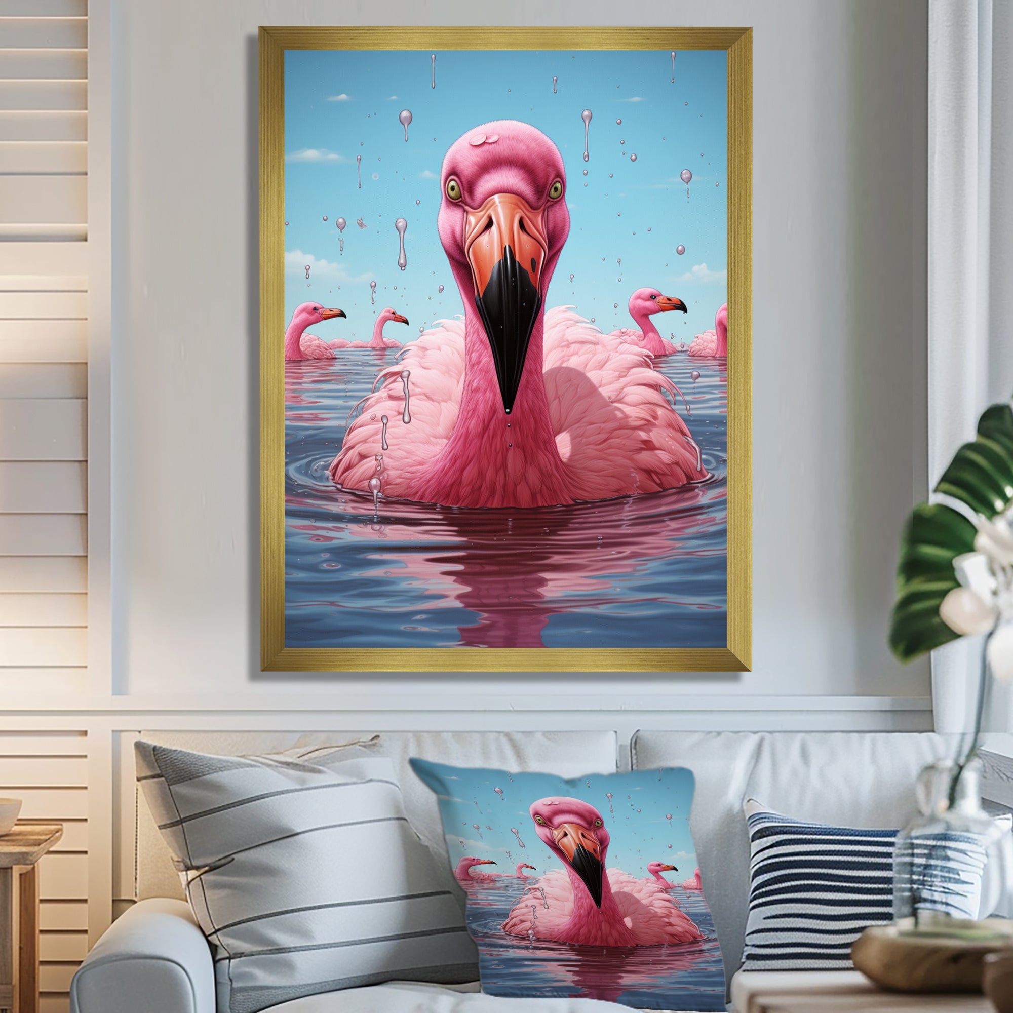 Pink Flamingo Family Celebration - Flamingo Wall Decor