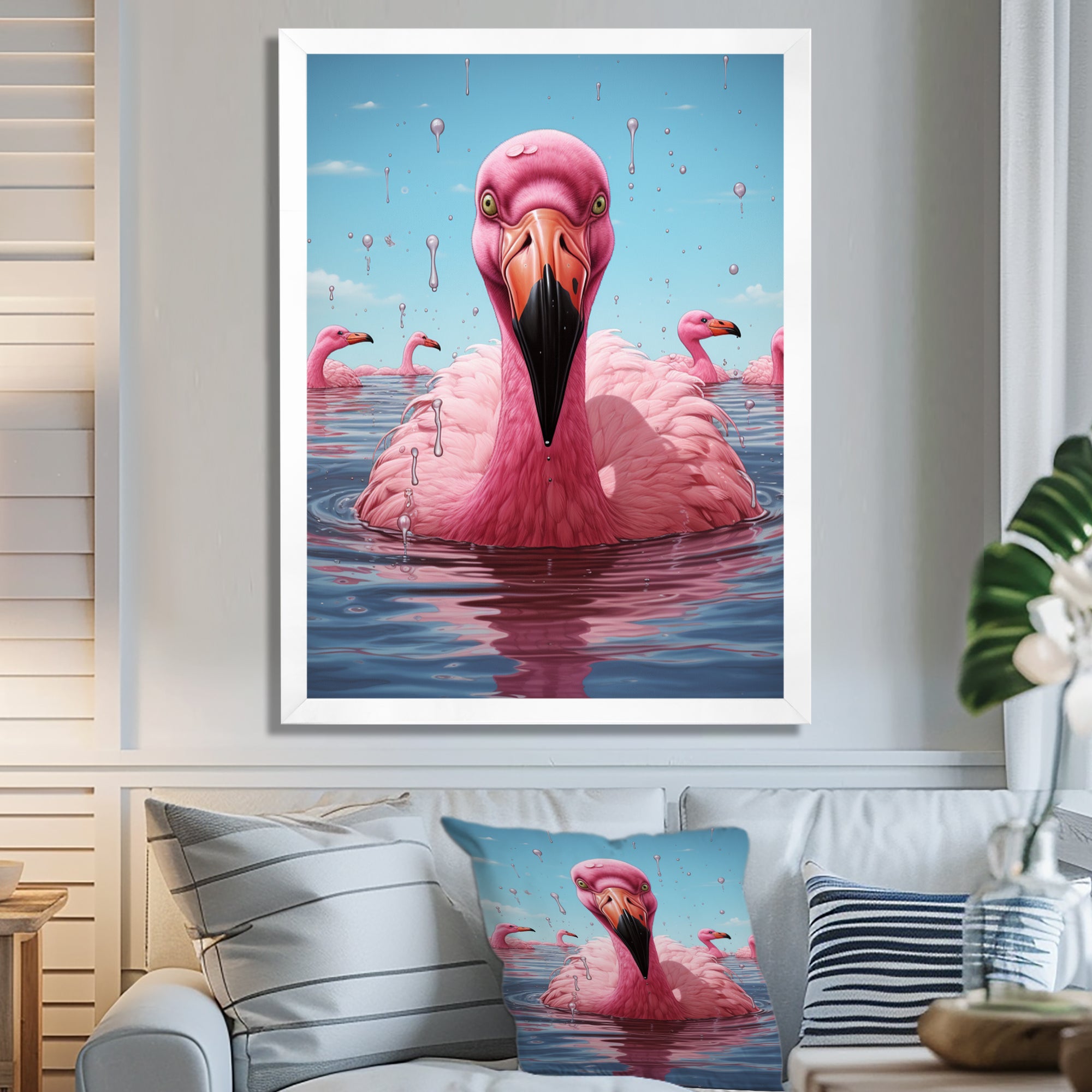Pink Flamingo Family Celebration - Flamingo Wall Decor