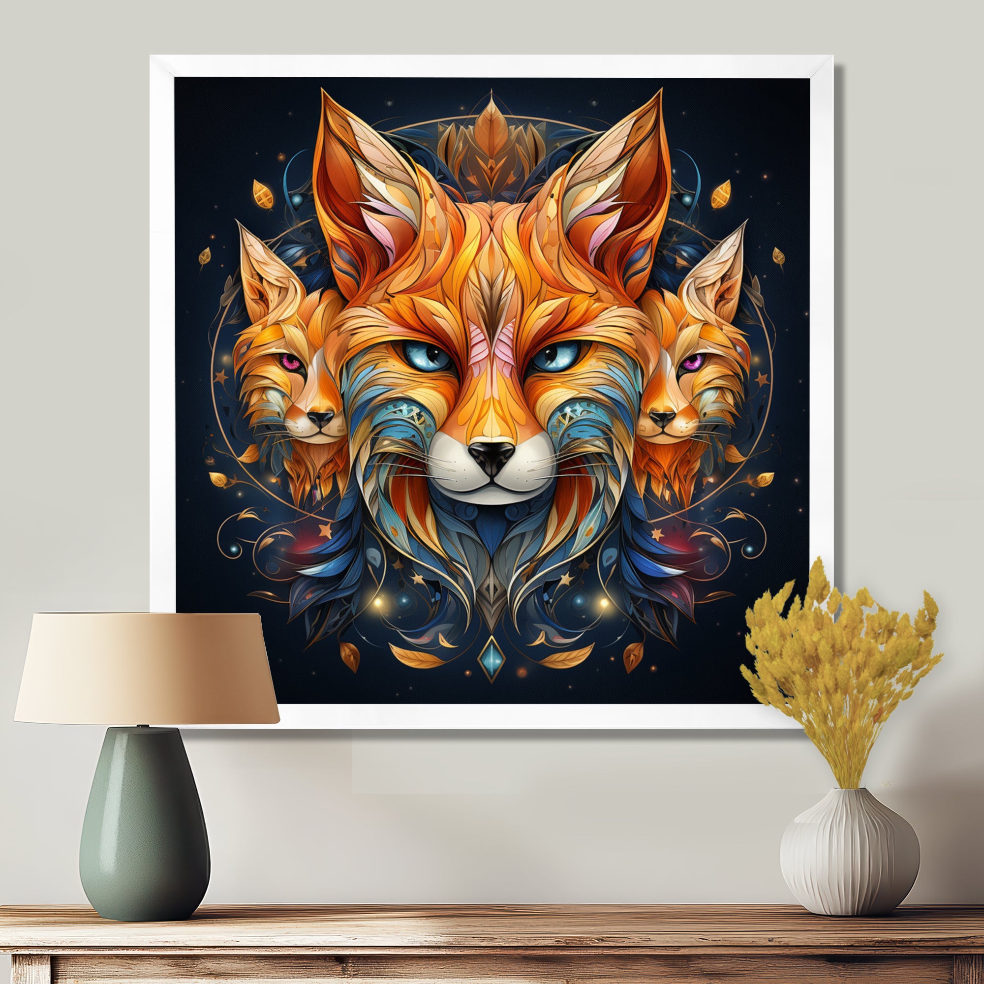 Portrait Of Majestic Magical Fox - Fox Large Canvas Wall Art