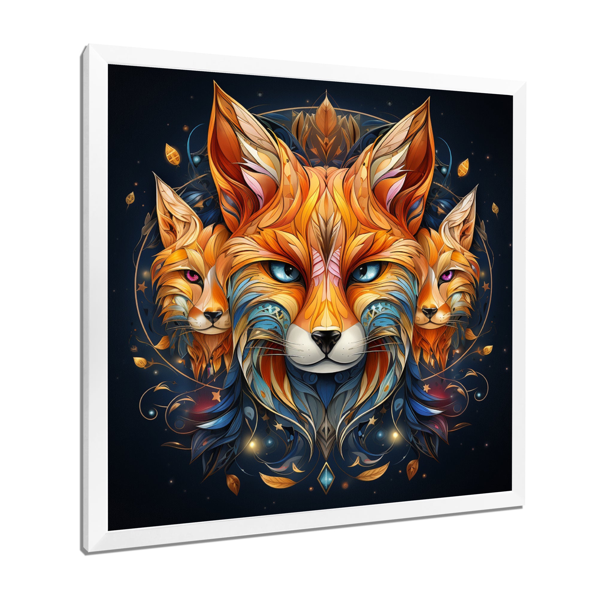Portrait Of Majestic Magical Fox - Fox Large Canvas Wall Art