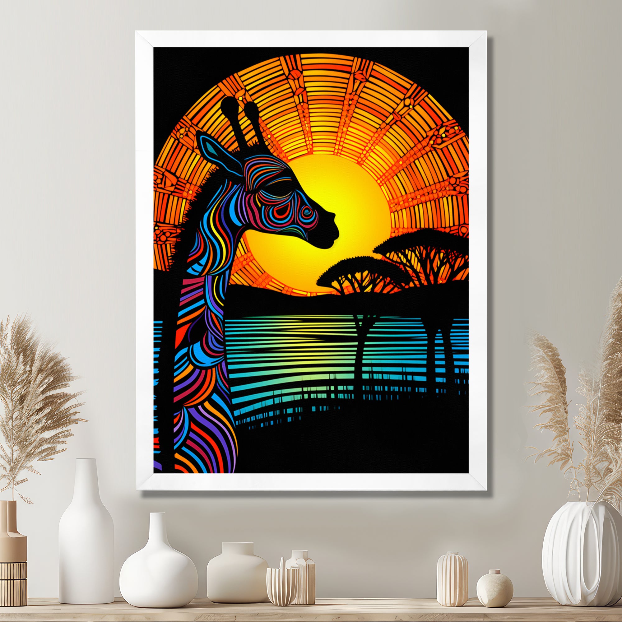 Gorgeous Giraffe Magical Sunset - Giraffe Wall Decor