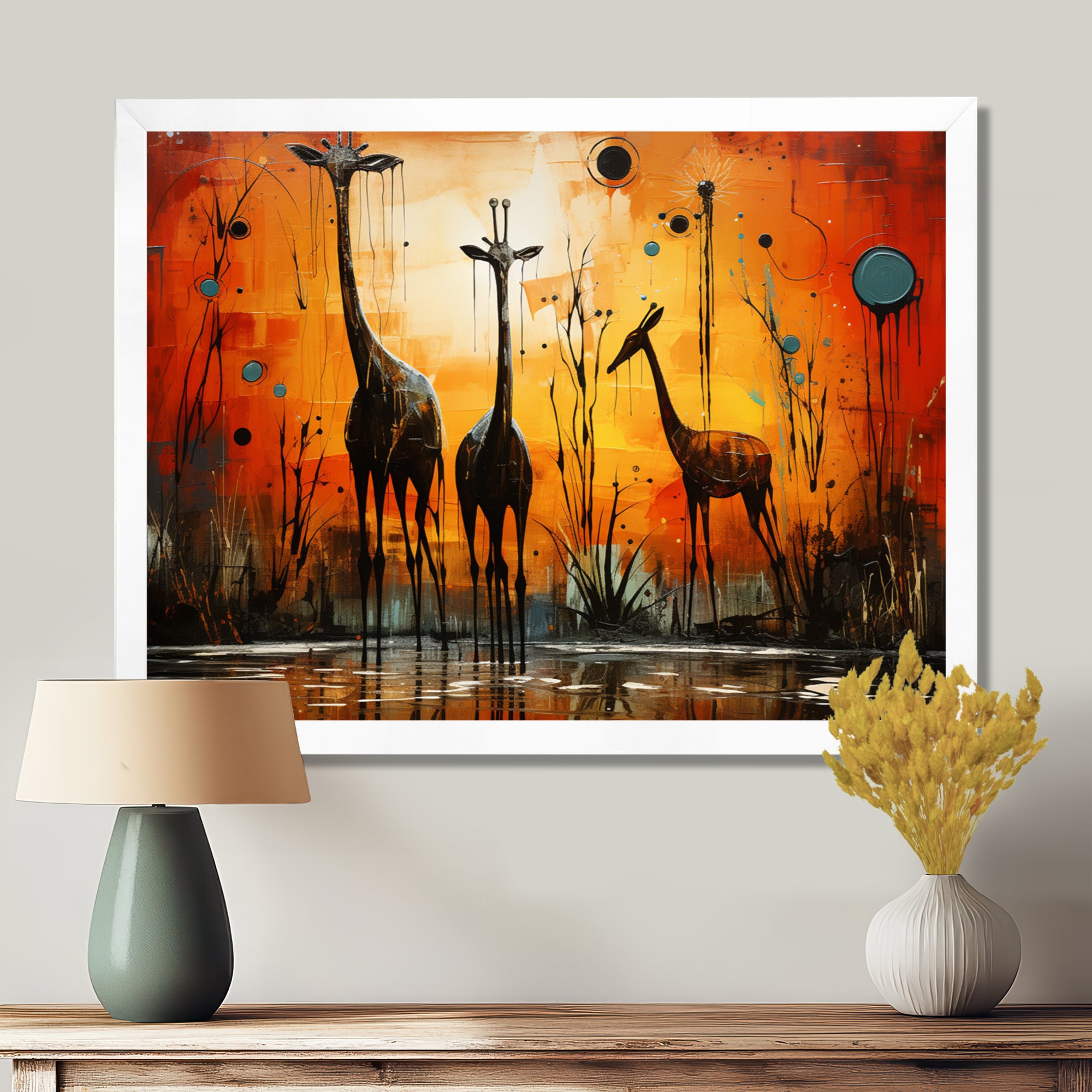 Three Giraffes African Savanne - Giraffe Wall Art Prints