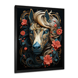 Future Horse Portrait Blooming Flowers - Horse Bedroom Wall Art
