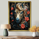 Future Horse Portrait Blooming Flowers - Horse Bedroom Wall Art