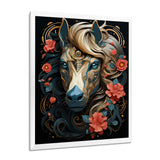 Future Horse Portrait Blooming Flowers - Horse Bedroom Wall Art