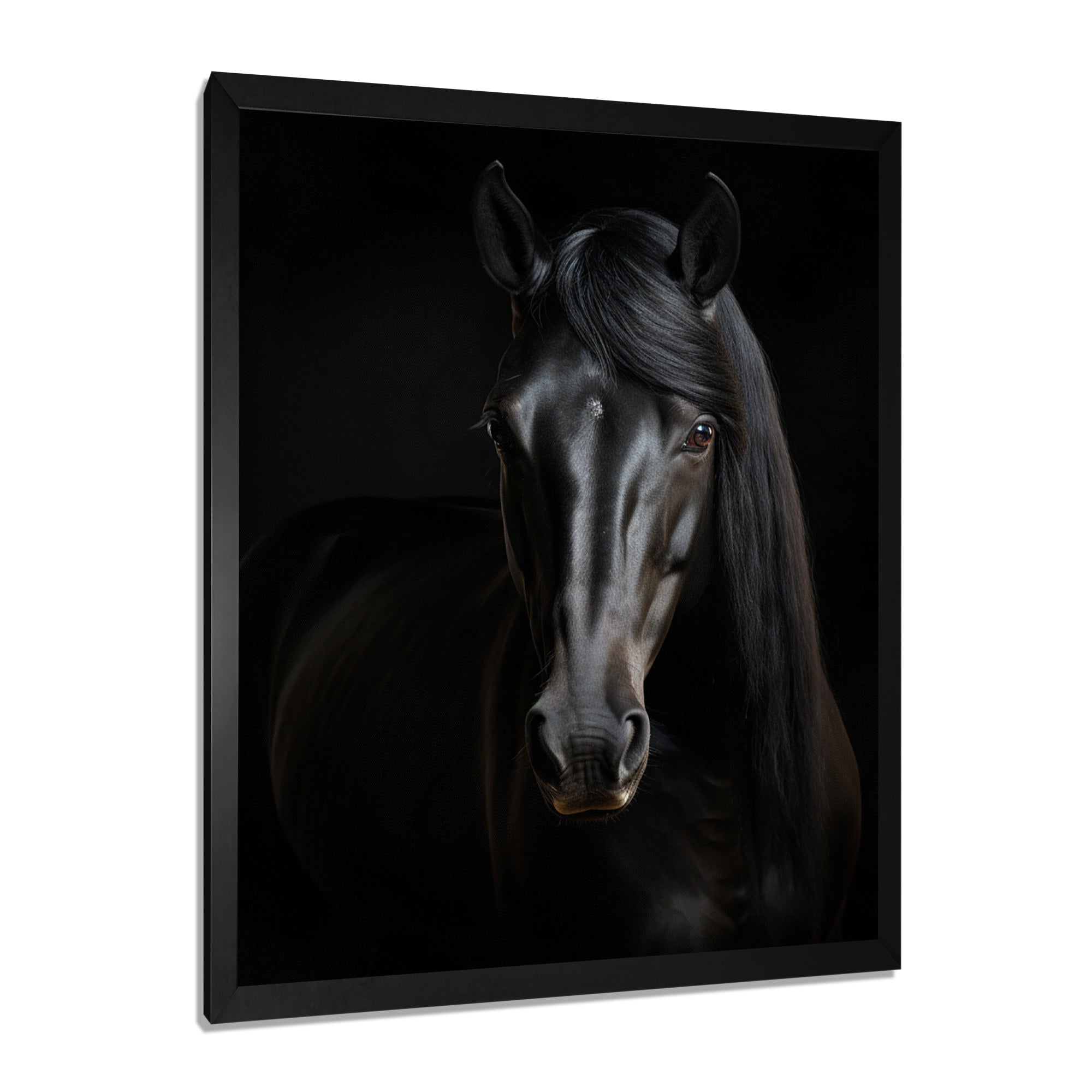 Portrait Of A Gracious Black Horse - Black Horse Wall Art