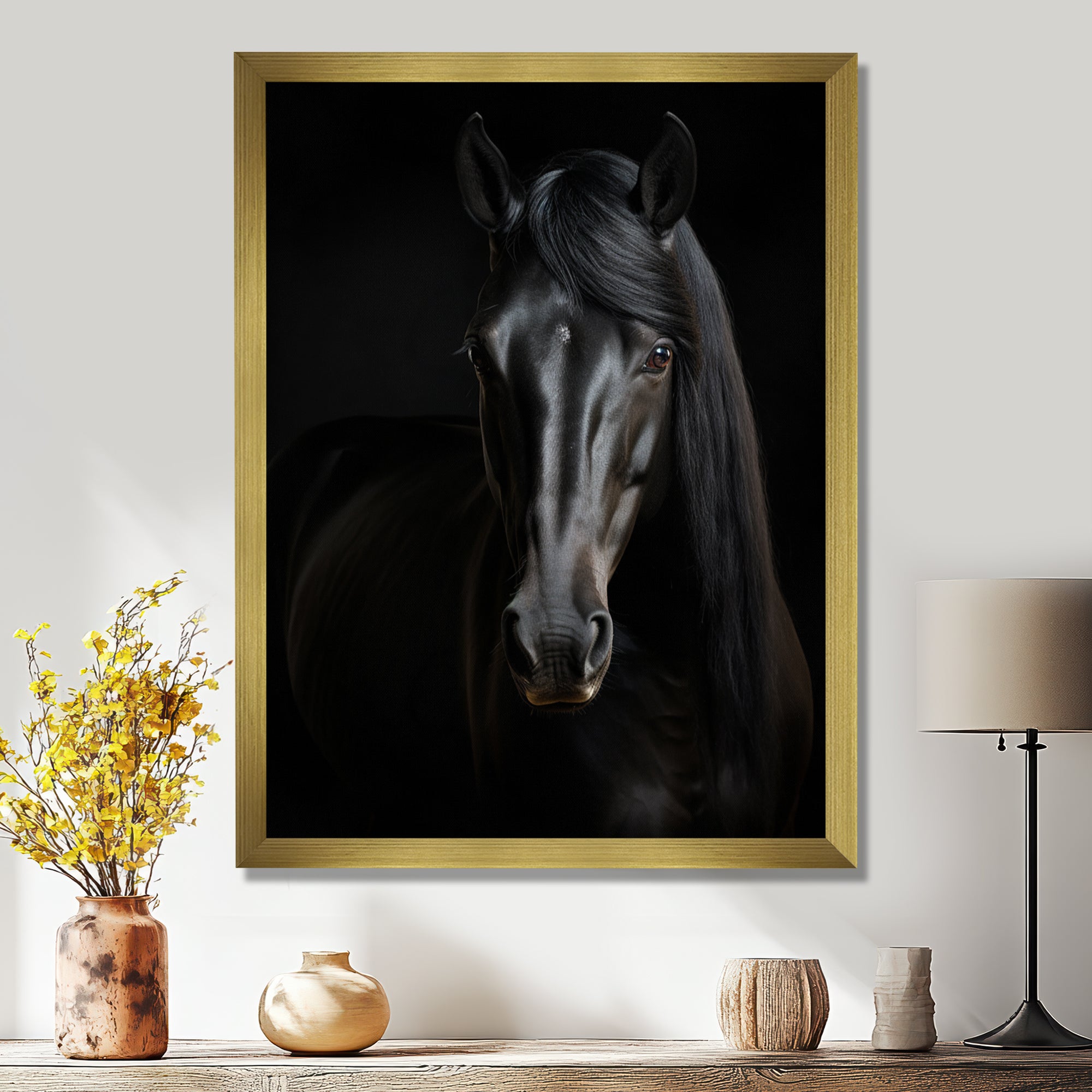 Portrait Of A Gracious Black Horse - Black Horse Wall Art