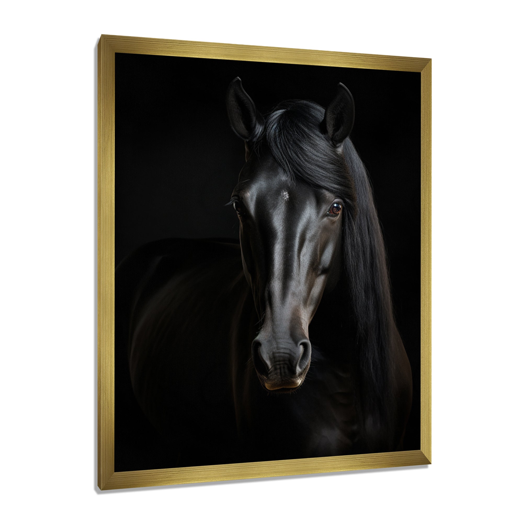 Portrait Of A Gracious Black Horse - Black Horse Wall Art