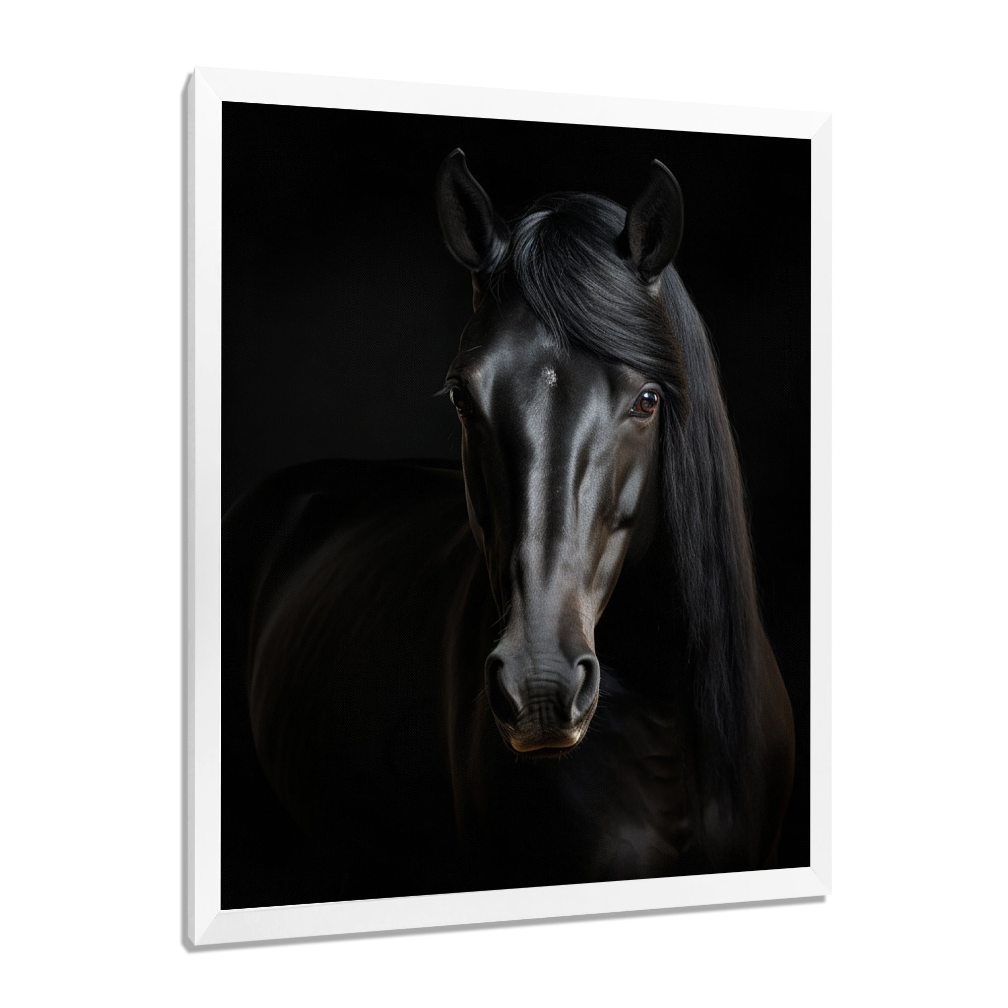 Portrait Of A Gracious Black Horse - Black Horse Wall Art