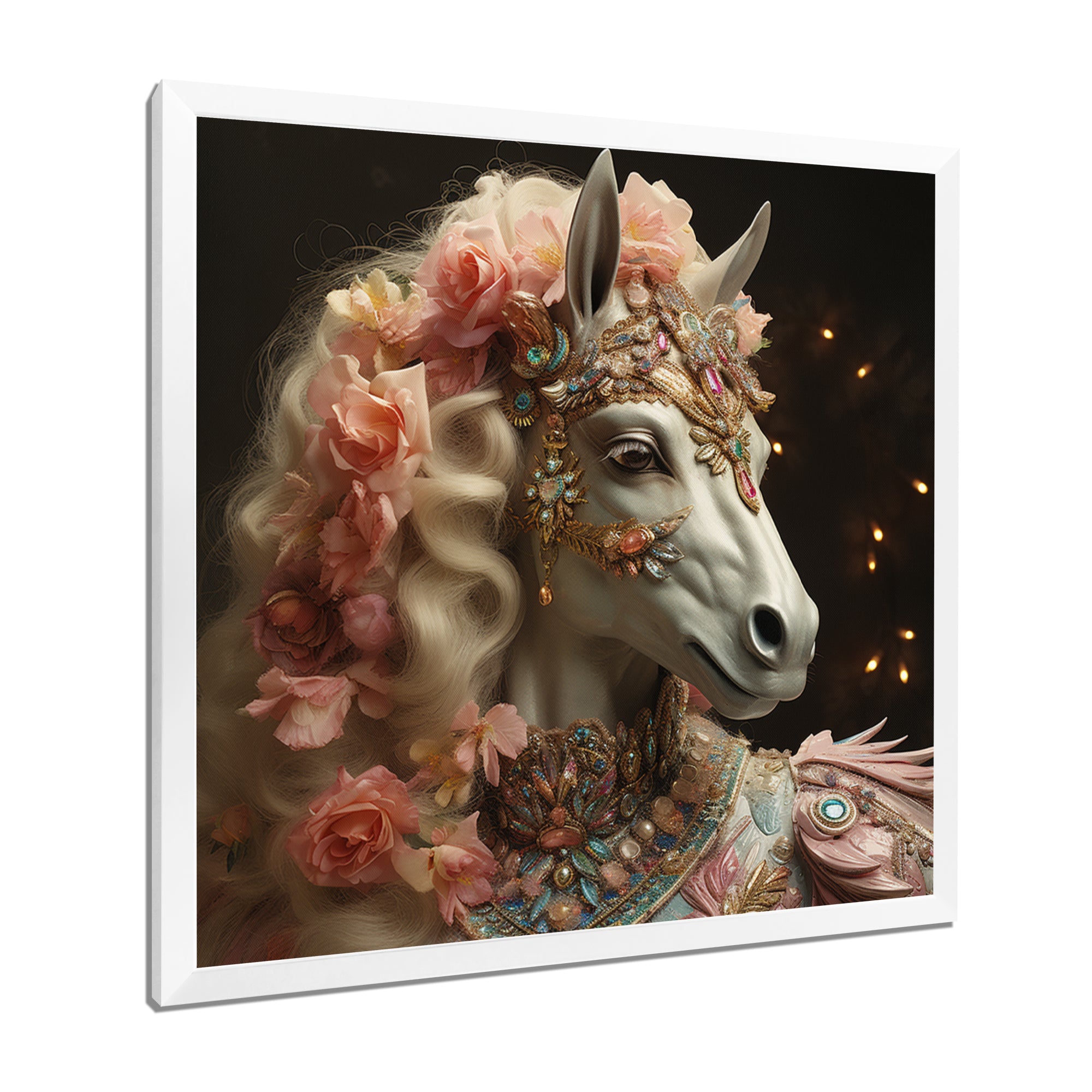Gracious Horse Retro Glam - Horse Large Canvas Wall Art