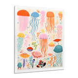 Adorable Jellyfish Retro Illustration - Jellyfish Wall Art Prints
