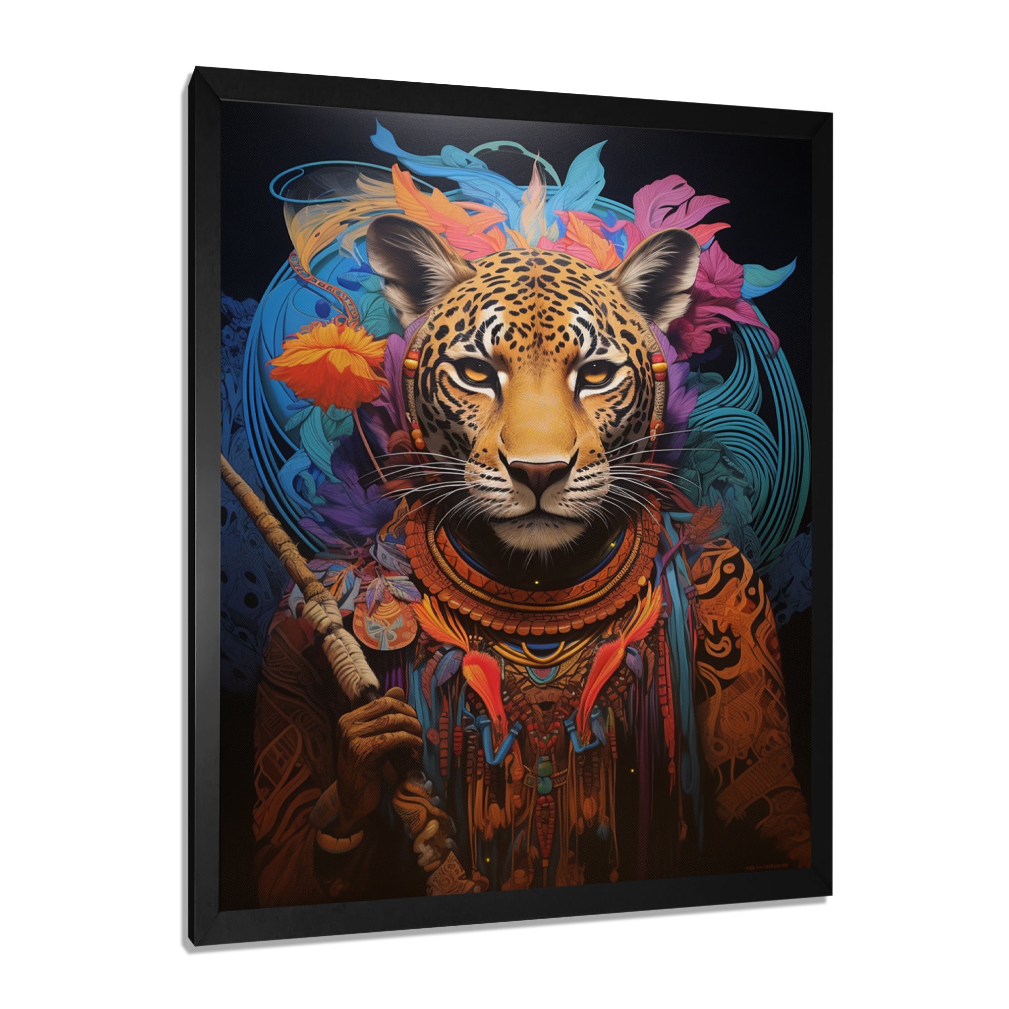 Tribe Of The Blue Leopard - Multi-Color Leopard Wall Art