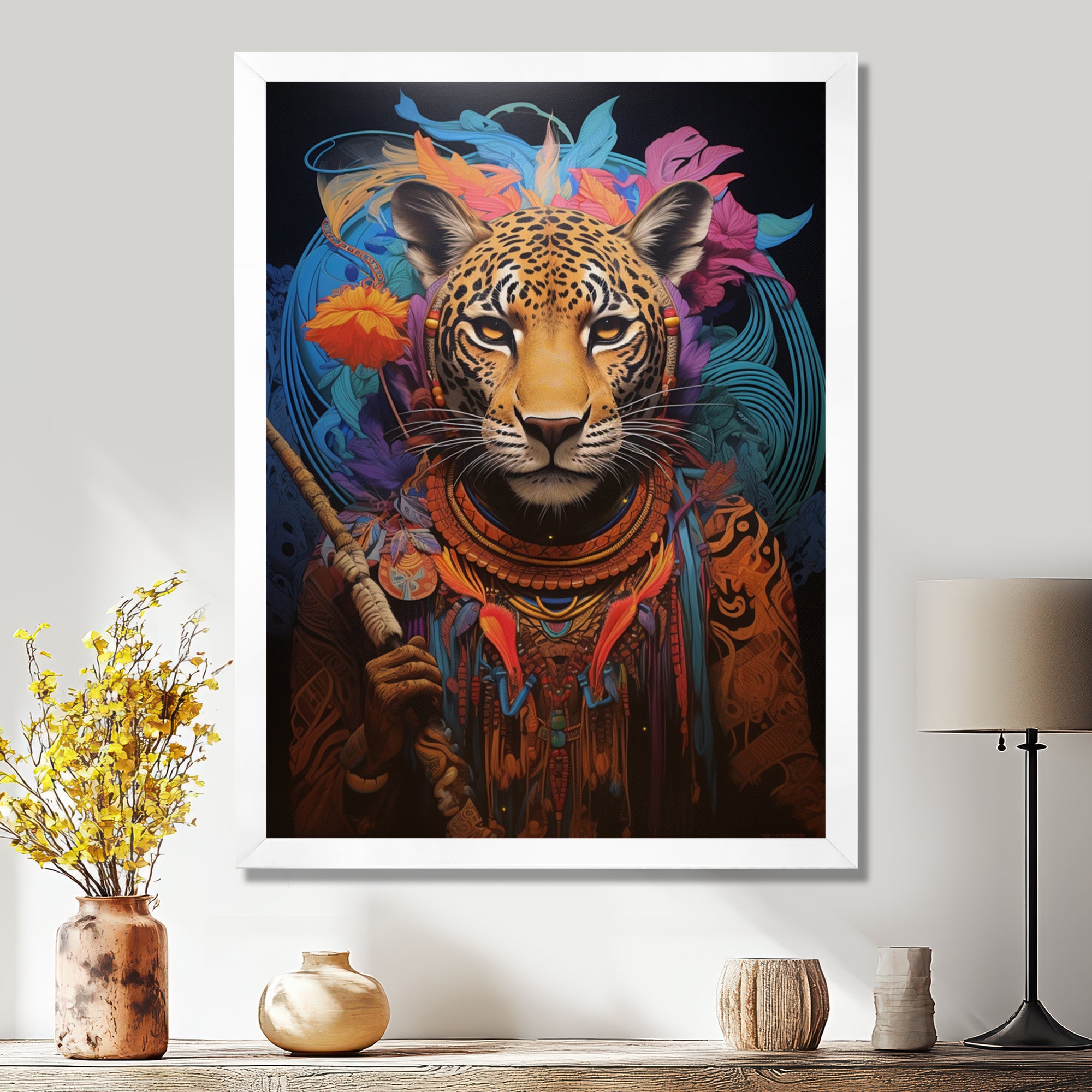 Tribe Of The Blue Leopard - Multi-Color Leopard Wall Art