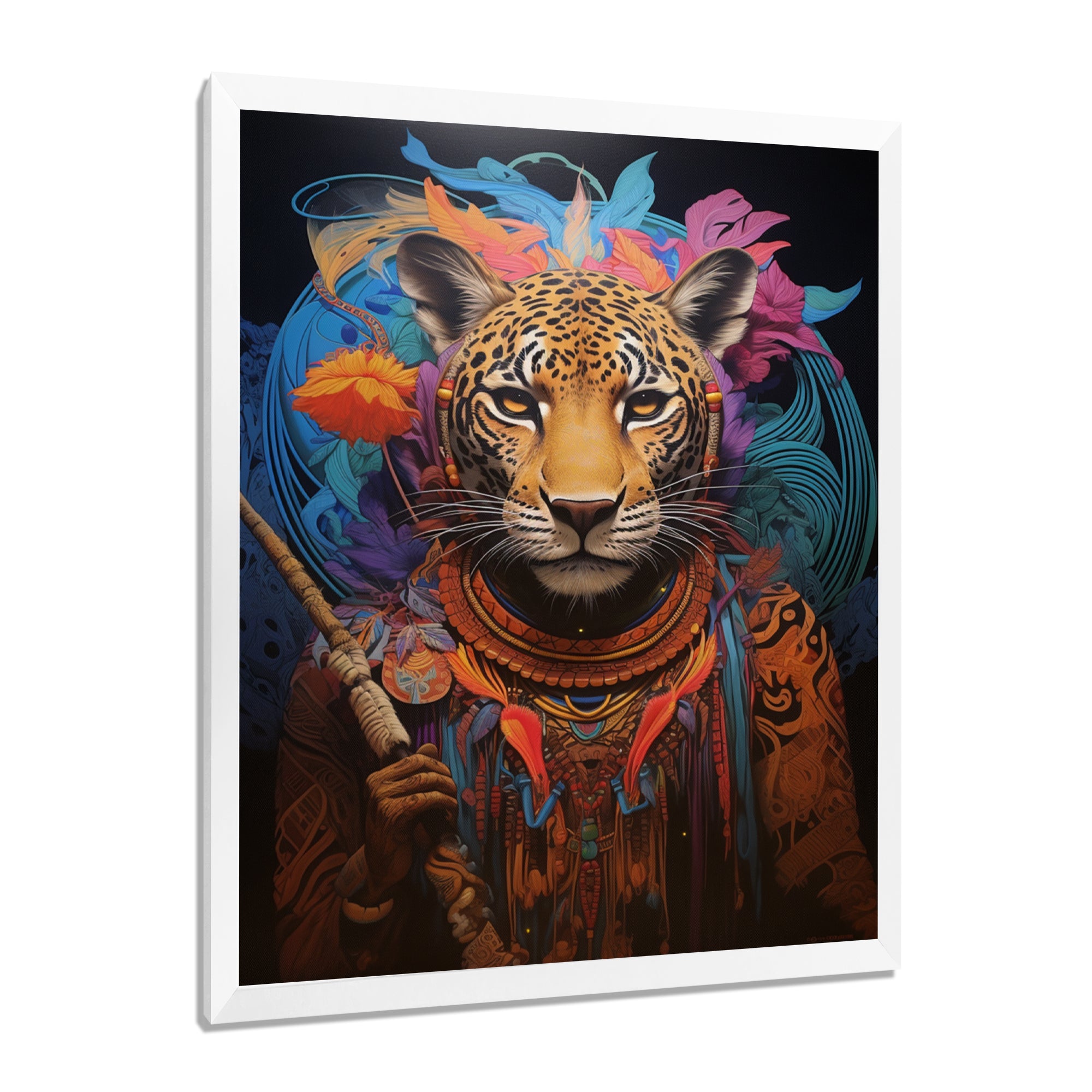 Tribe Of The Blue Leopard - Multi-Color Leopard Wall Art