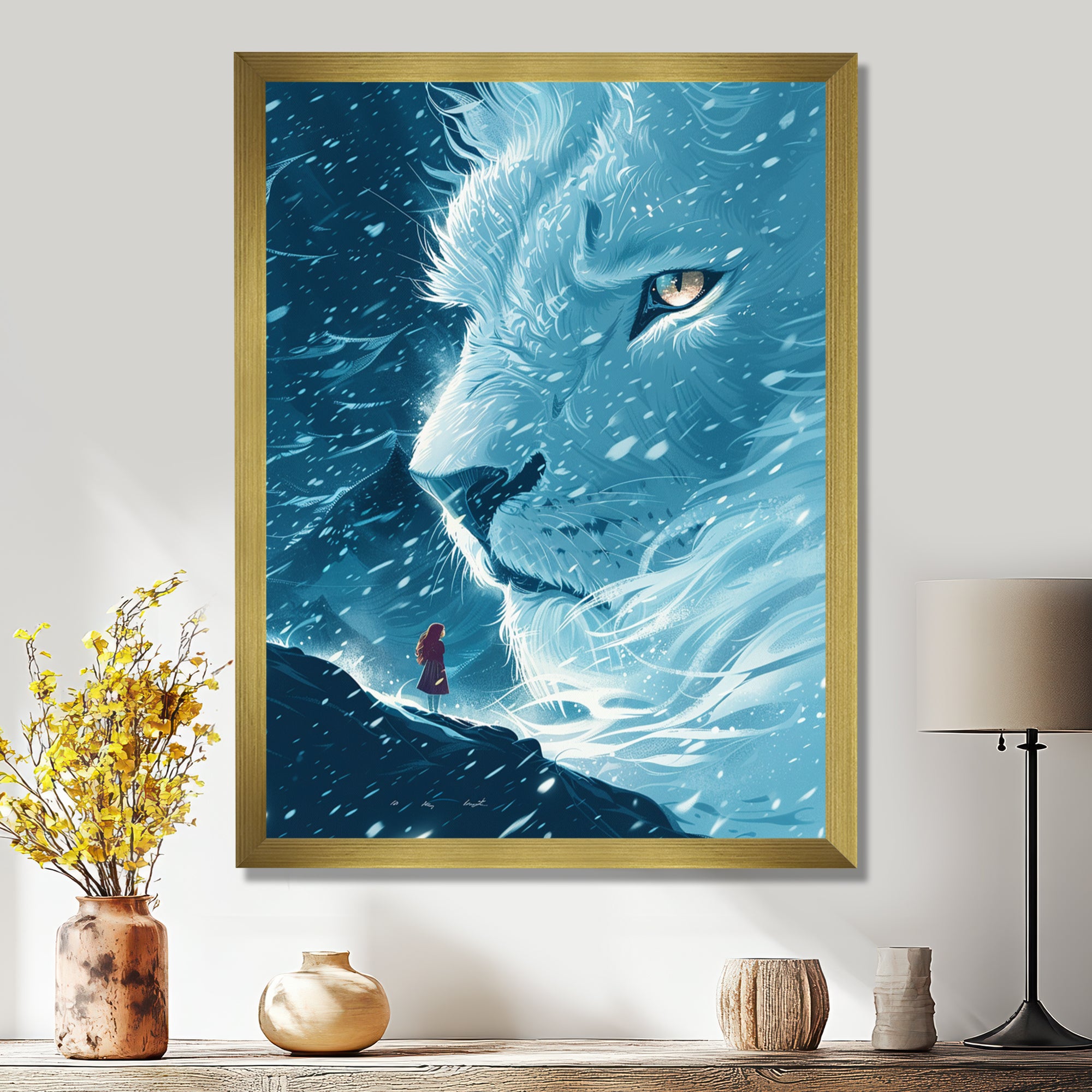 Spirit Of The White Lion Fantasy - Lion Home Decor Art