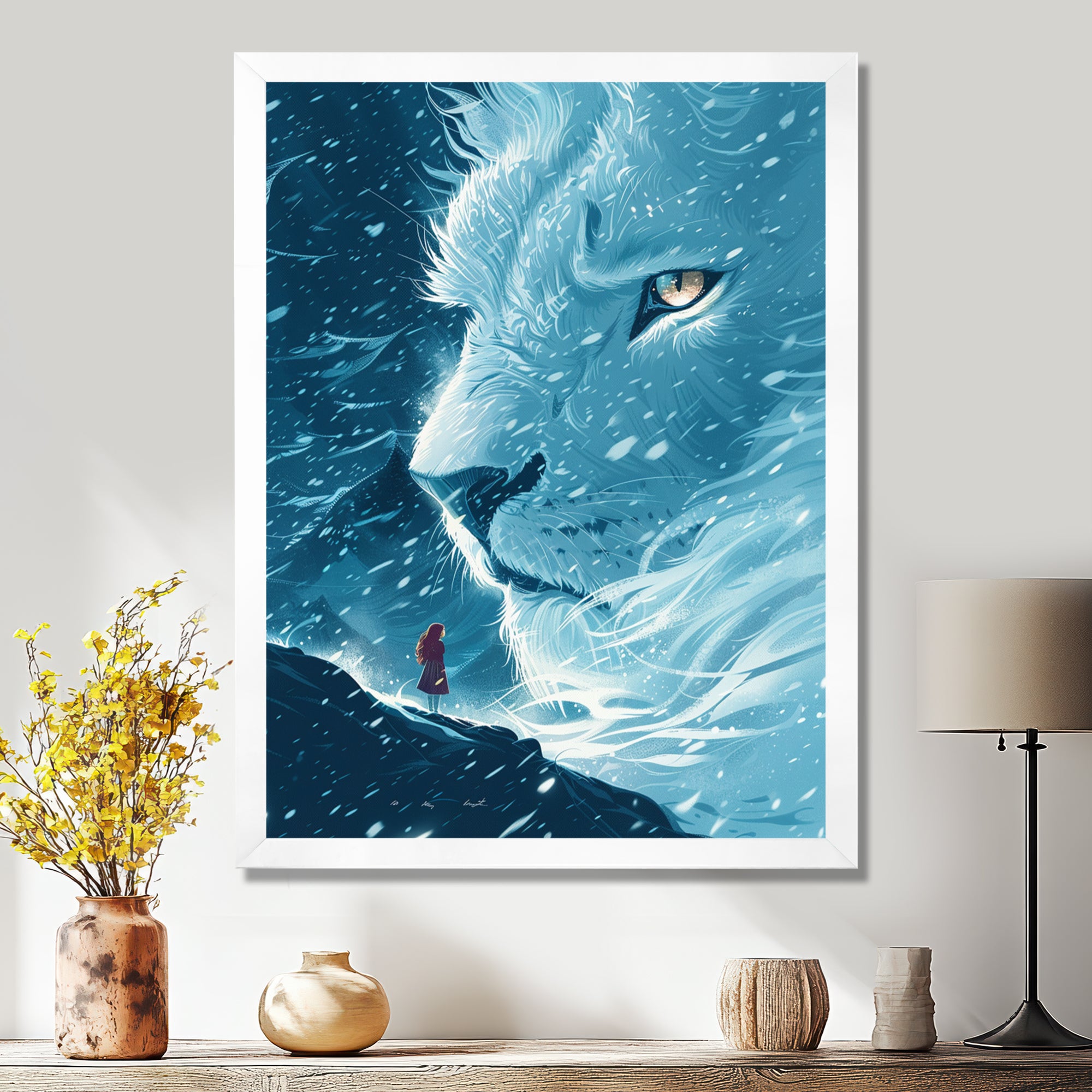 Spirit Of The White Lion Fantasy - Lion Home Decor Art