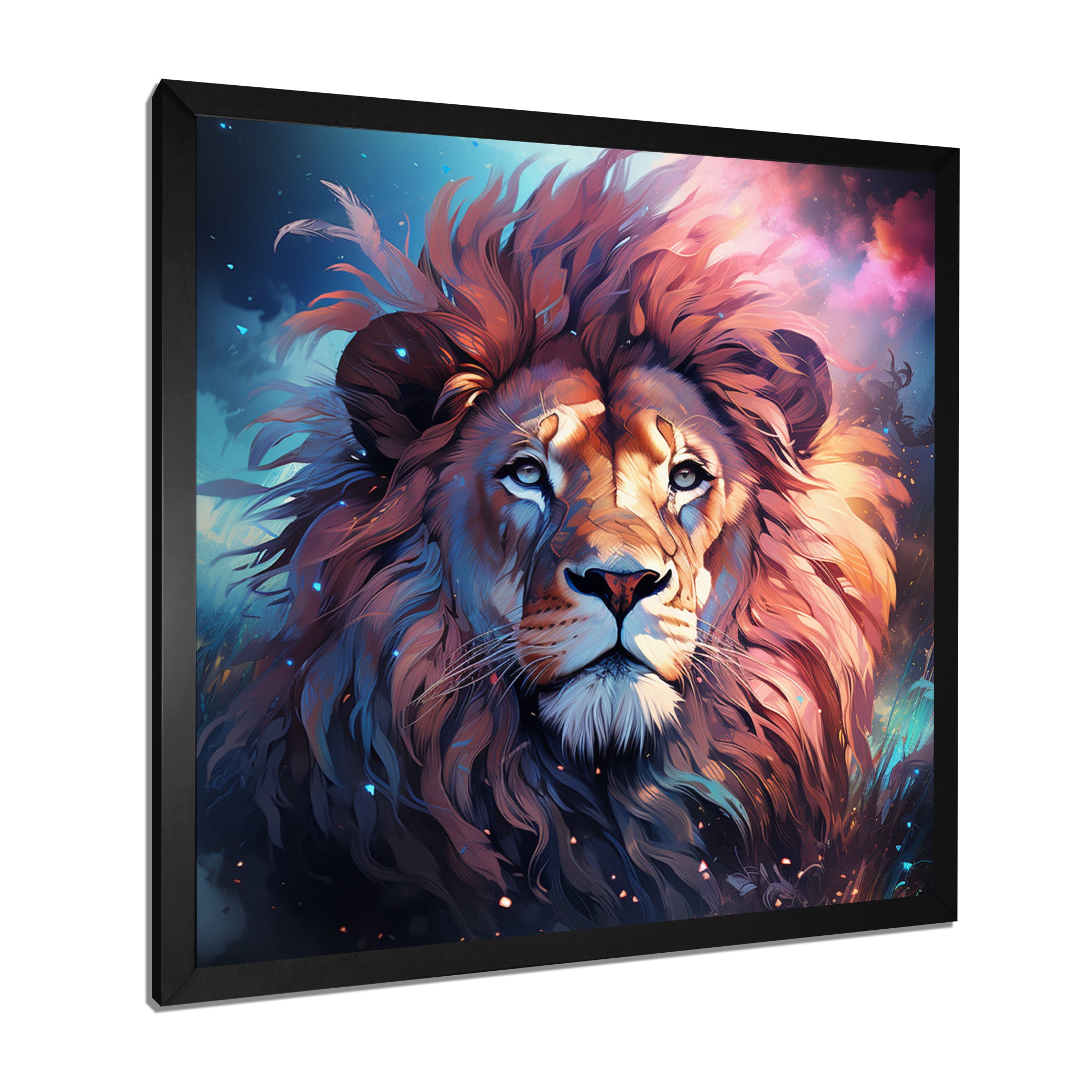 Majestic Lion Wild Night Glory - Lion Canvas Wall Art