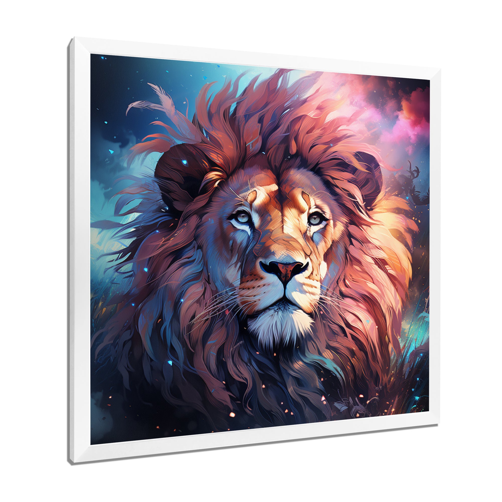 Majestic Lion Wild Night Glory - Lion Canvas Wall Art