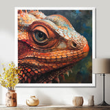 Smirky Red Lizard Portrait - Lizard Wall Art Prints