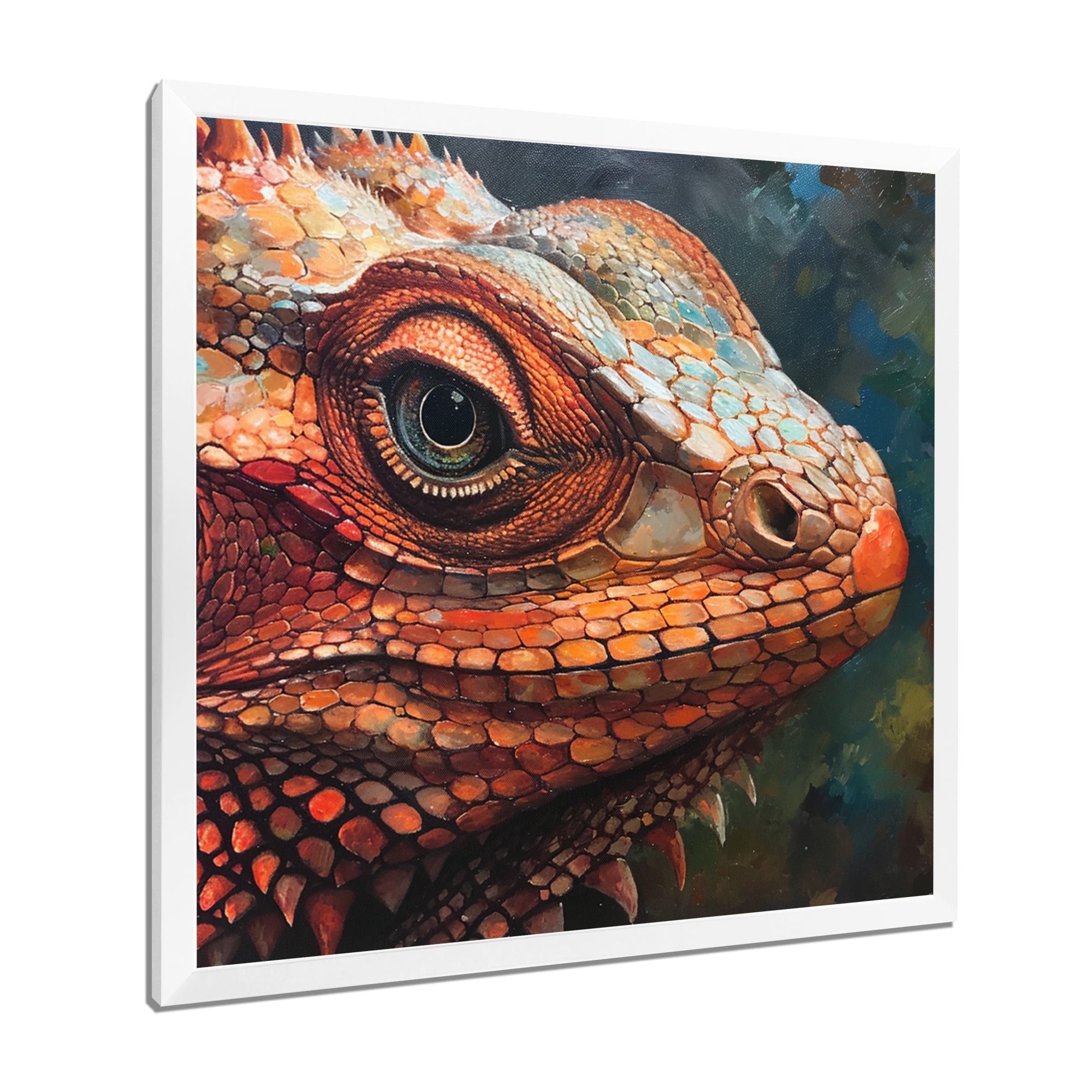 Smirky Red Lizard Portrait - Lizard Wall Art Prints