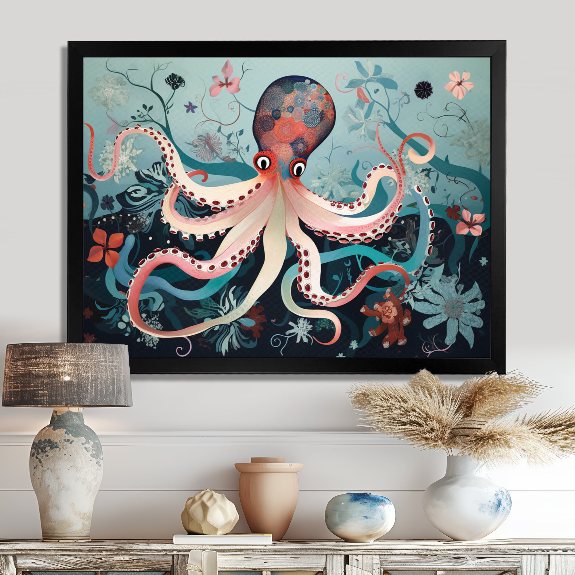 Octopus Deep Sea Retro - Octopus Home Decor Art