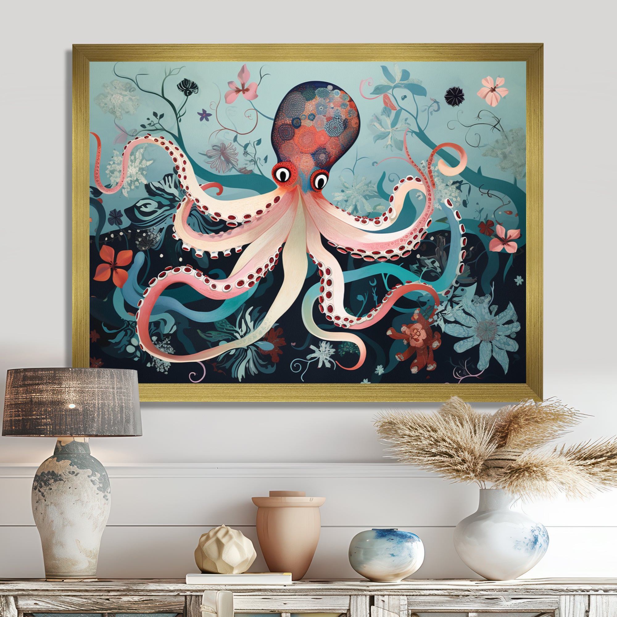 Octopus Deep Sea Retro - Octopus Home Decor Art
