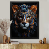 Shamanic Tribal Portrait Of Tiger Tribe - Tiger Fashion Large Canvas Wall Art