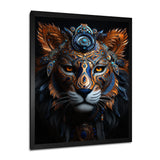 Shamanic Tribal Portrait Of Tiger Tribe - Tiger Fashion Large Canvas Wall Art
