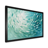 Green Turquoise Boho Feather Wave - Feathers Home Decor Art