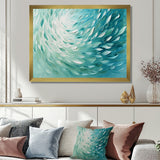 Green Turquoise Boho Feather Wave - Feathers Home Decor Art