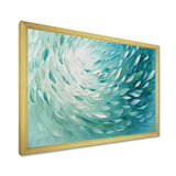 Green Turquoise Boho Feather Wave - Feathers Home Decor Art