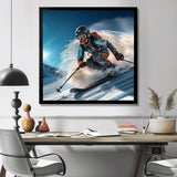 Descending The Mountain In Speed And Style I - Skiing Canvas Wall Art