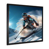 Descending The Mountain In Speed And Style I - Skiing Canvas Wall Art