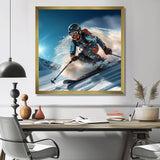 Descending The Mountain In Speed And Style I - Skiing Canvas Wall Art