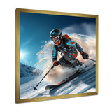 Descending The Mountain In Speed And Style I - Skiing Canvas Wall Art