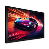 Futuristic Fuchsia High Speed Porsche - Car Exotic Canvas Wall Art