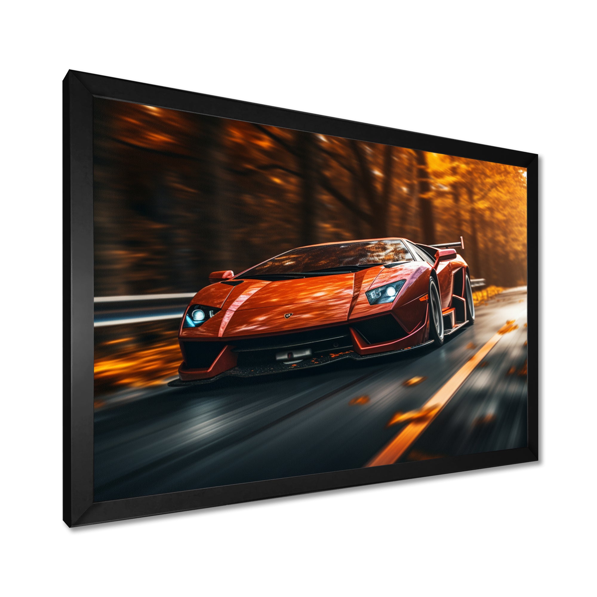 Lamborghini Diablo Highway Orange - Car Exotic Canvas Wall Art