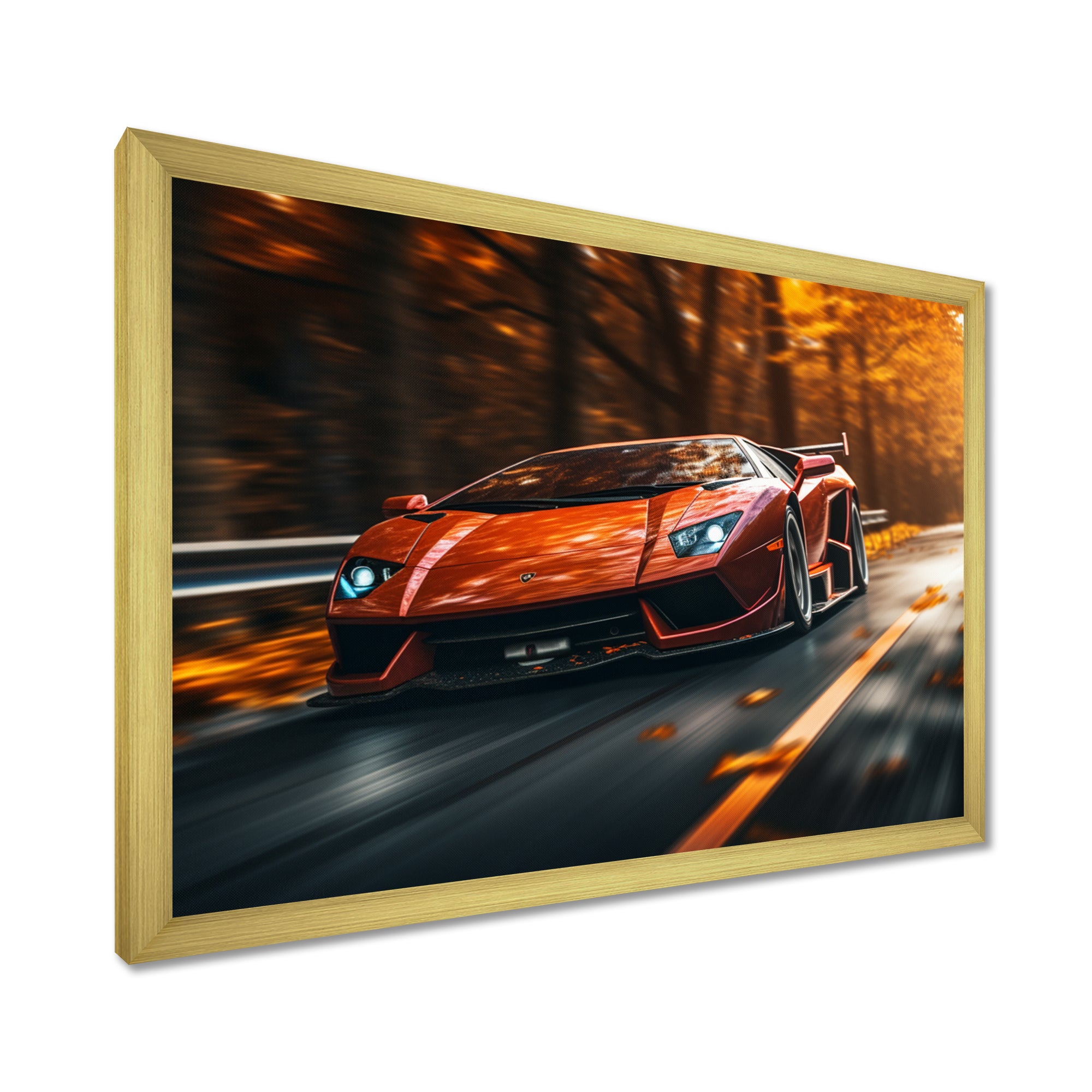 Lamborghini Diablo Highway Orange - Car Exotic Canvas Wall Art
