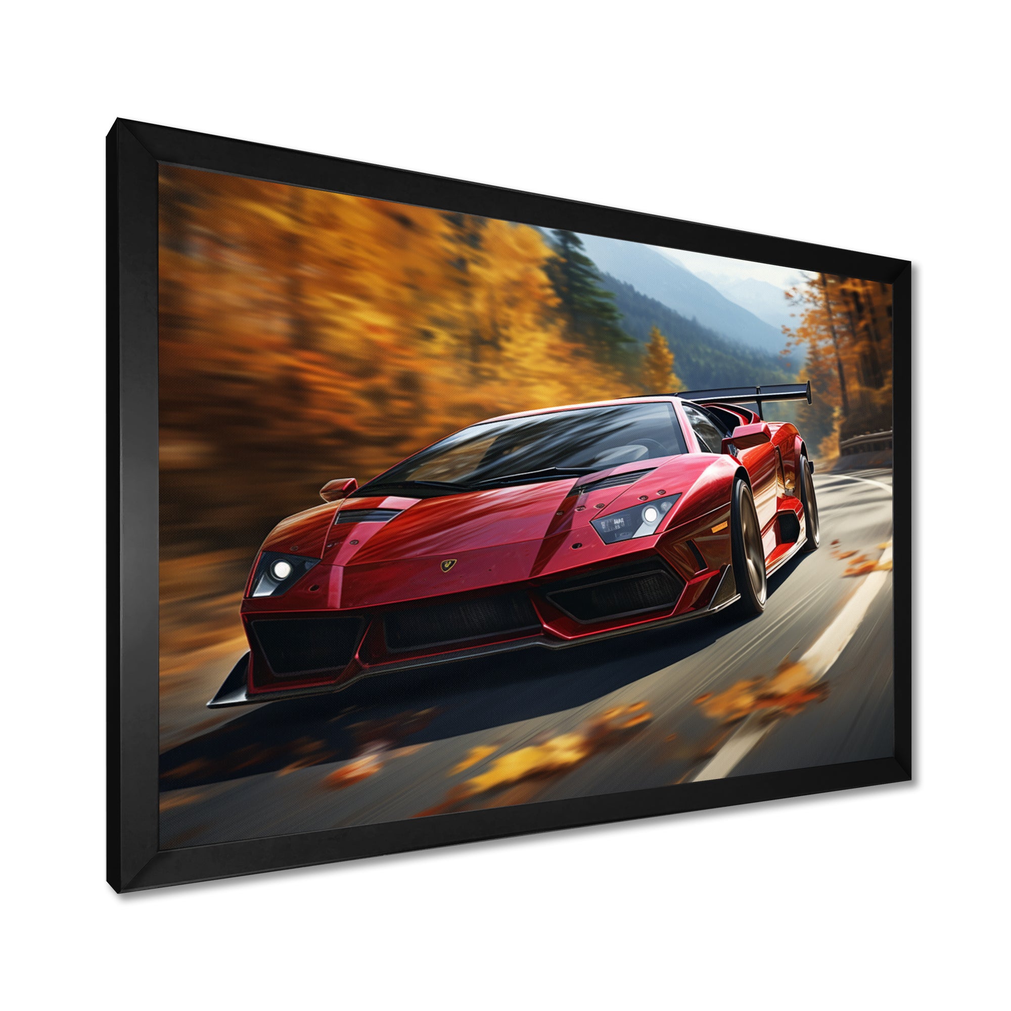 Lamborghini Diablo Highway Red - Car Exotic Canvas Wall Art