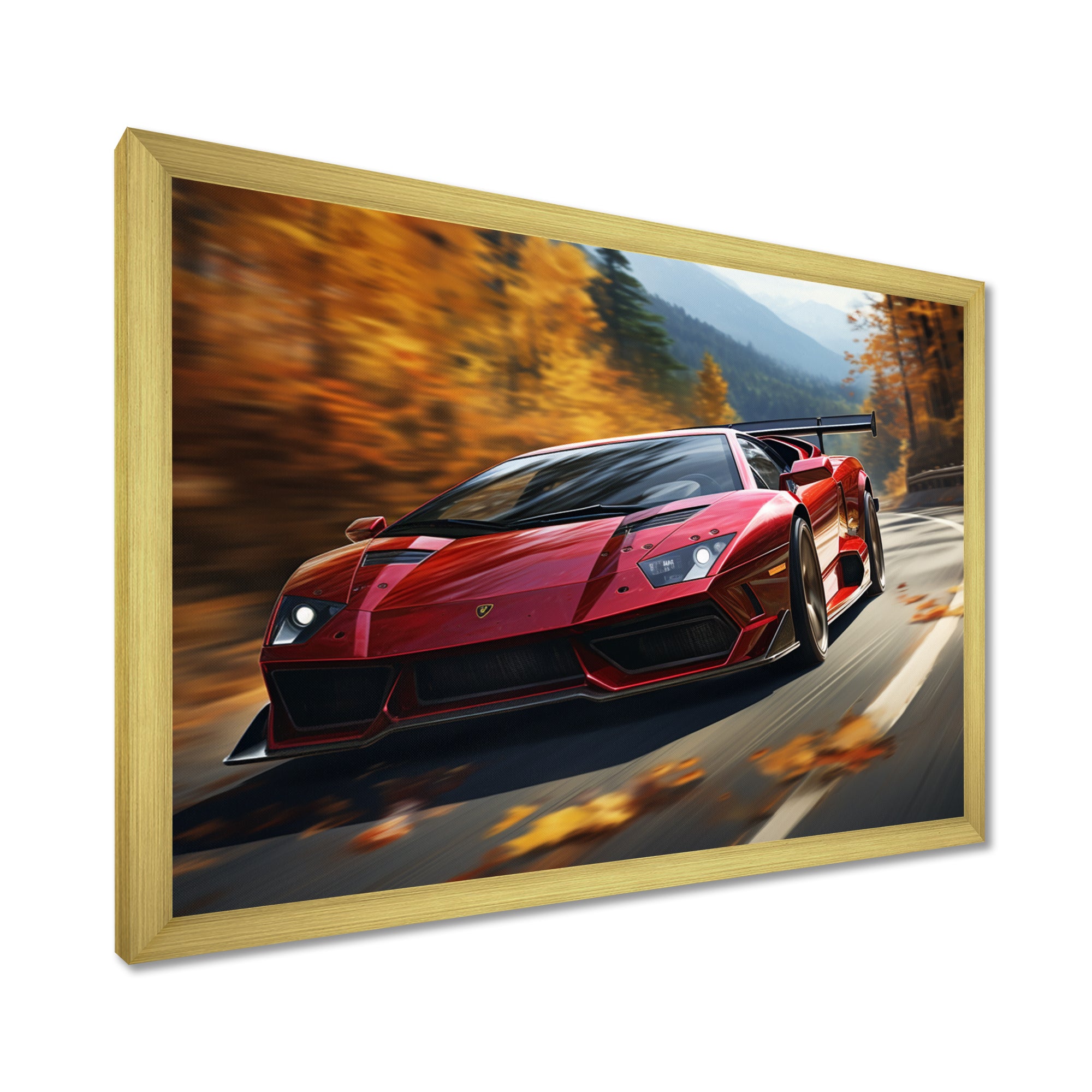 Lamborghini Diablo Highway Red - Car Exotic Canvas Wall Art