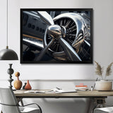 Silver Wings Chrome Reflection Airliner - Train Canvas Wall Art