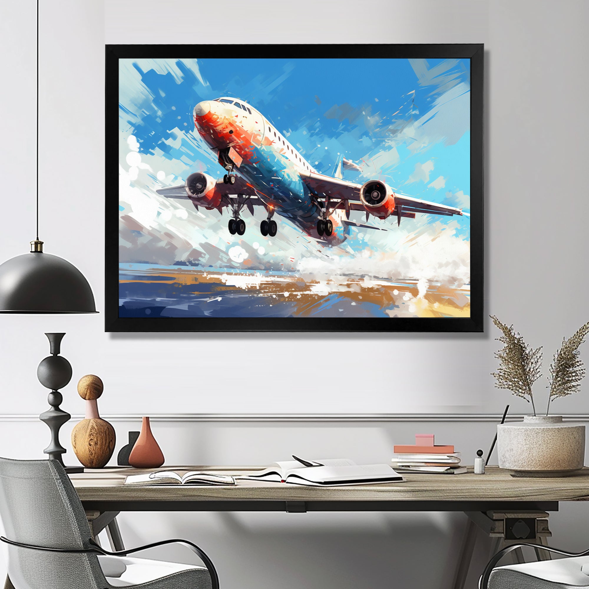 Take Off Flight Paint Spatter s - Train Canvas Wall Art