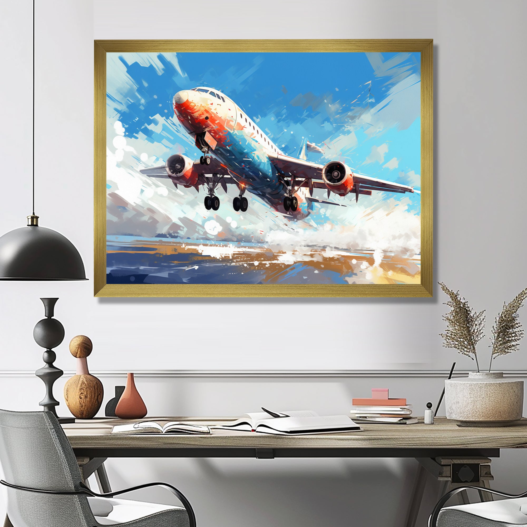 Take Off Flight Paint Spatter s - Train Canvas Wall Art