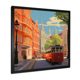 Vintage Tram in Sunny Barcelona - Train Canvas Wall Art