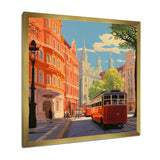 Vintage Tram in Sunny Barcelona - Train Canvas Wall Art